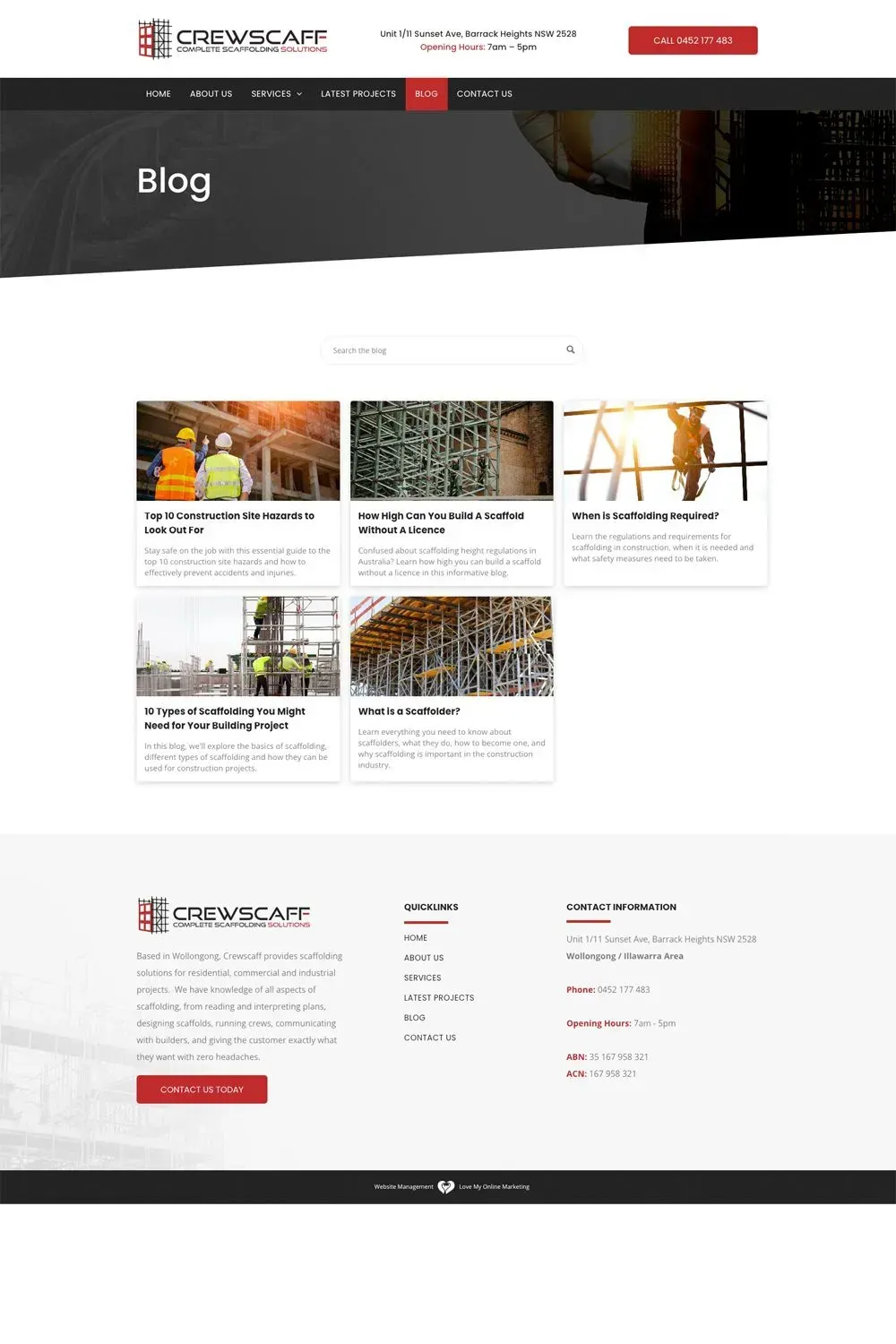 Crewscaff internal page website preview #4