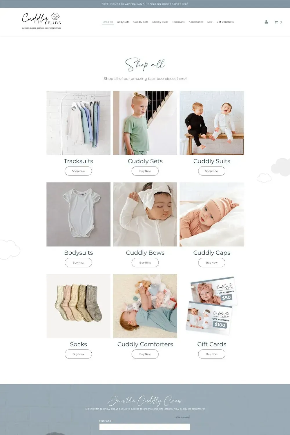 Cuddly Bubs shop page preview #1