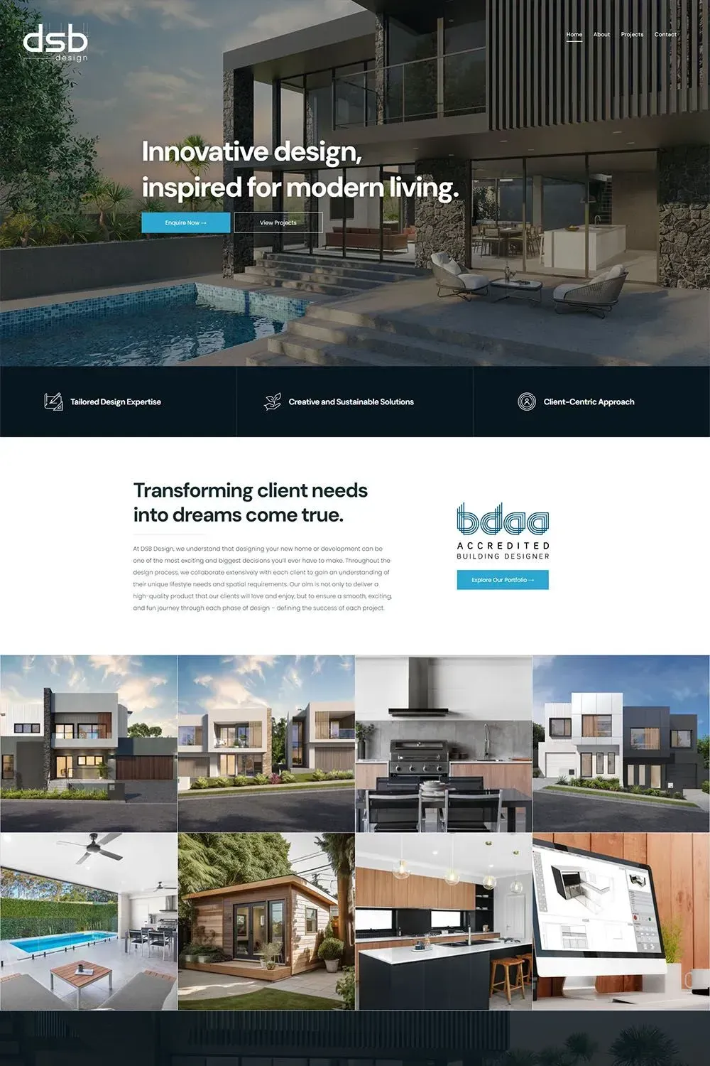 DSB Design home page preview