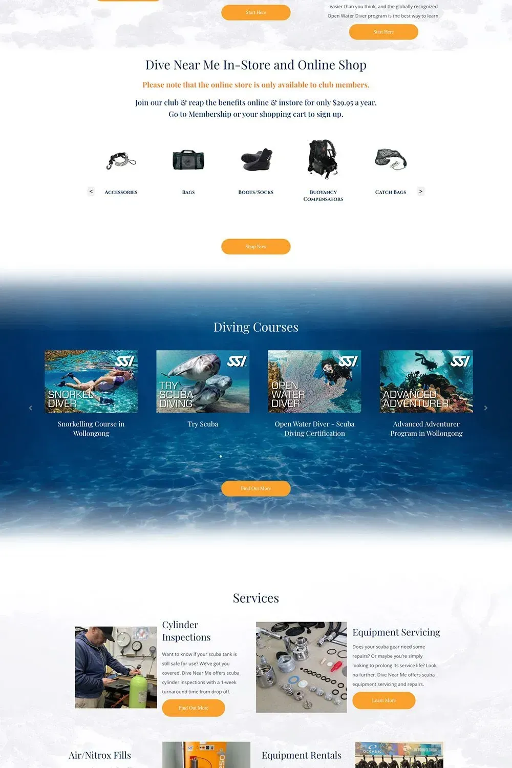 Dive Near Me home page preview #2