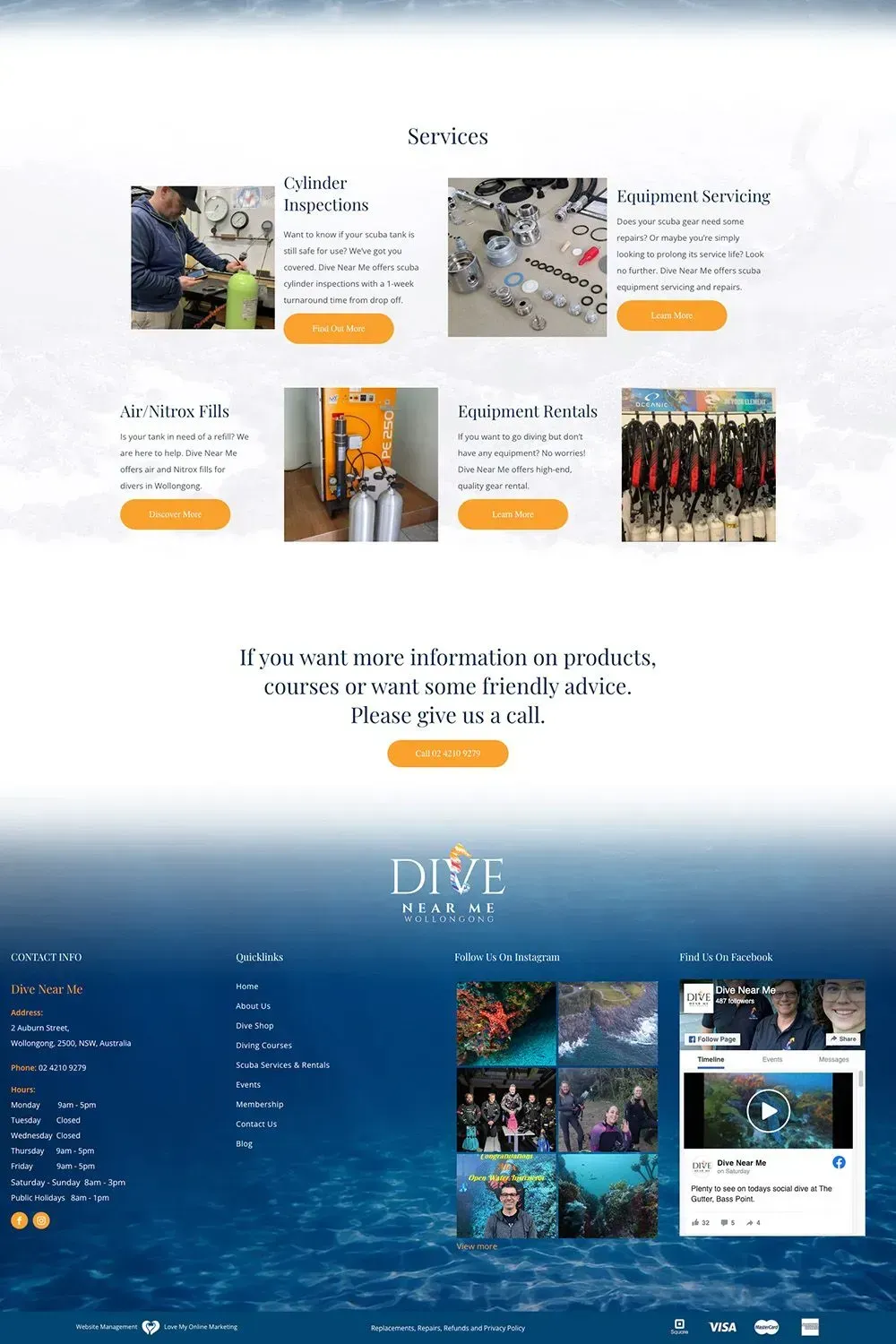 Dive Near Me home page preview #3