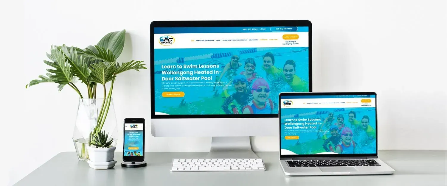 EC Sportz Swim & Surf School website preview