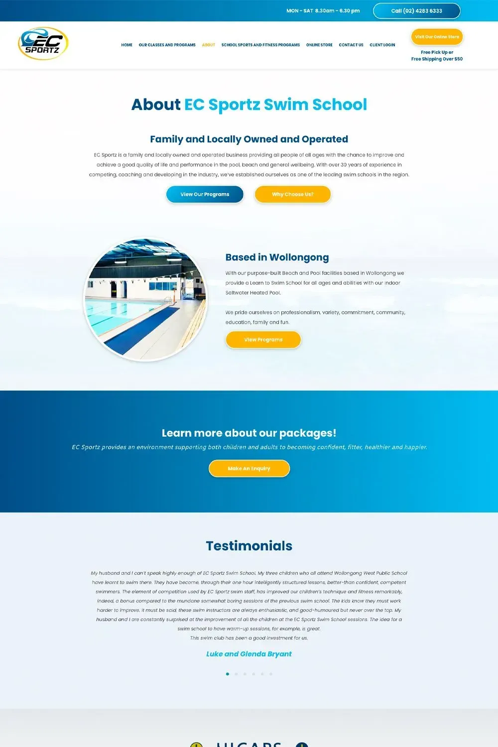 EC Sportz about us page preview