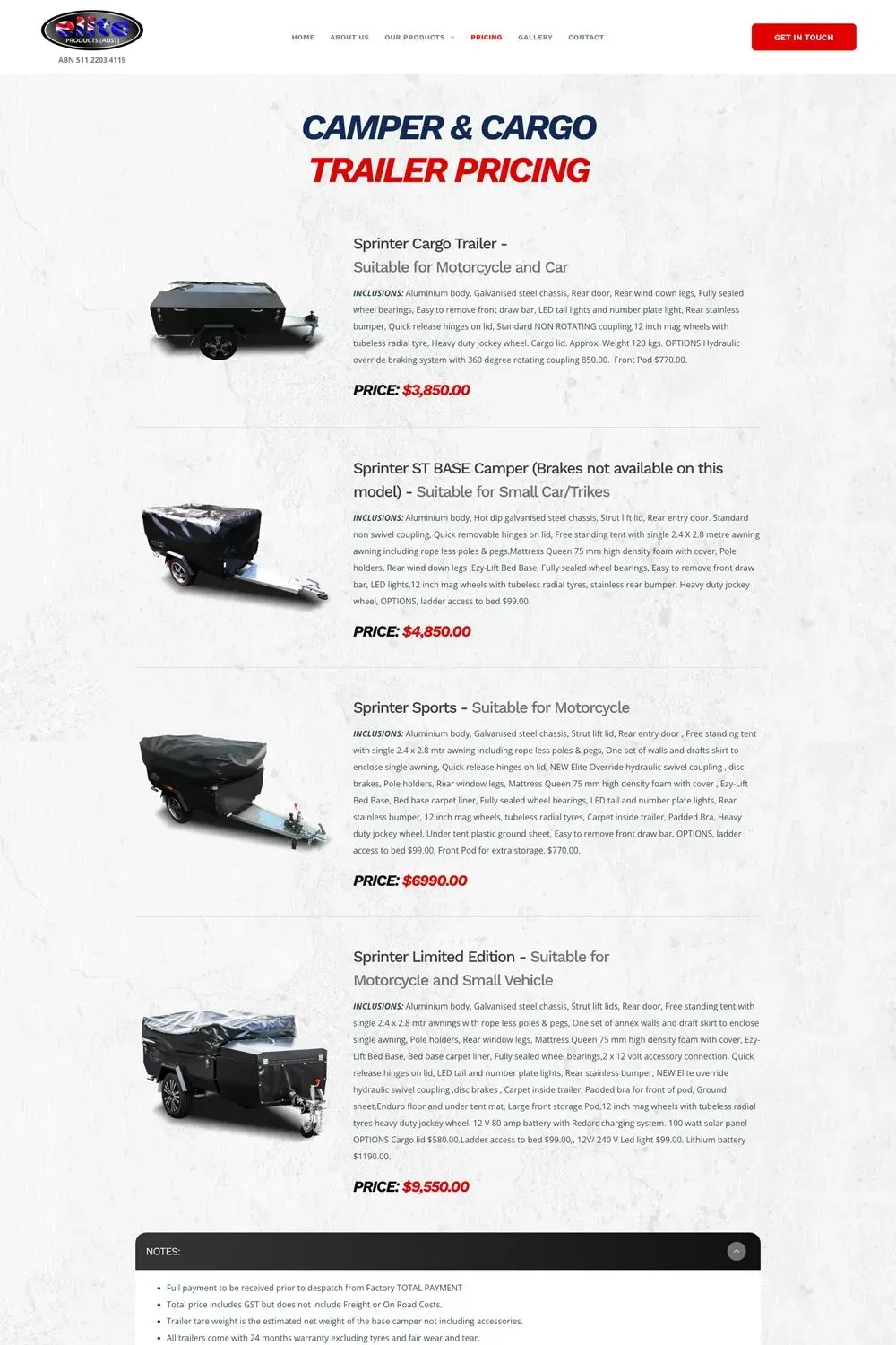 Elite Products internal page preview #2