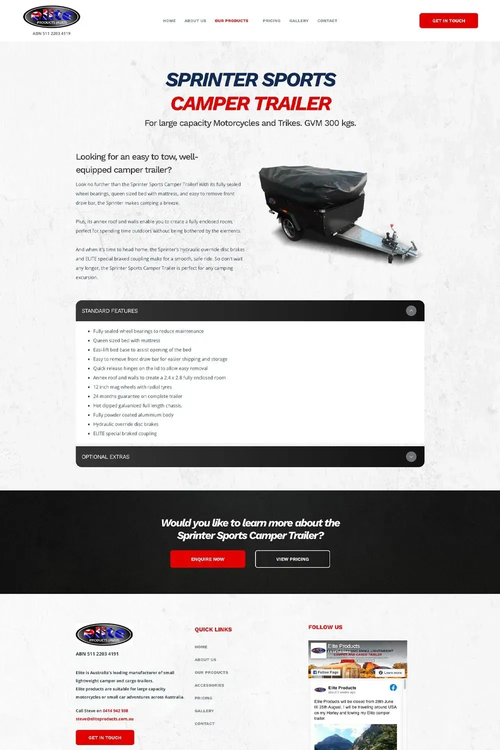 Elite Products product page preview