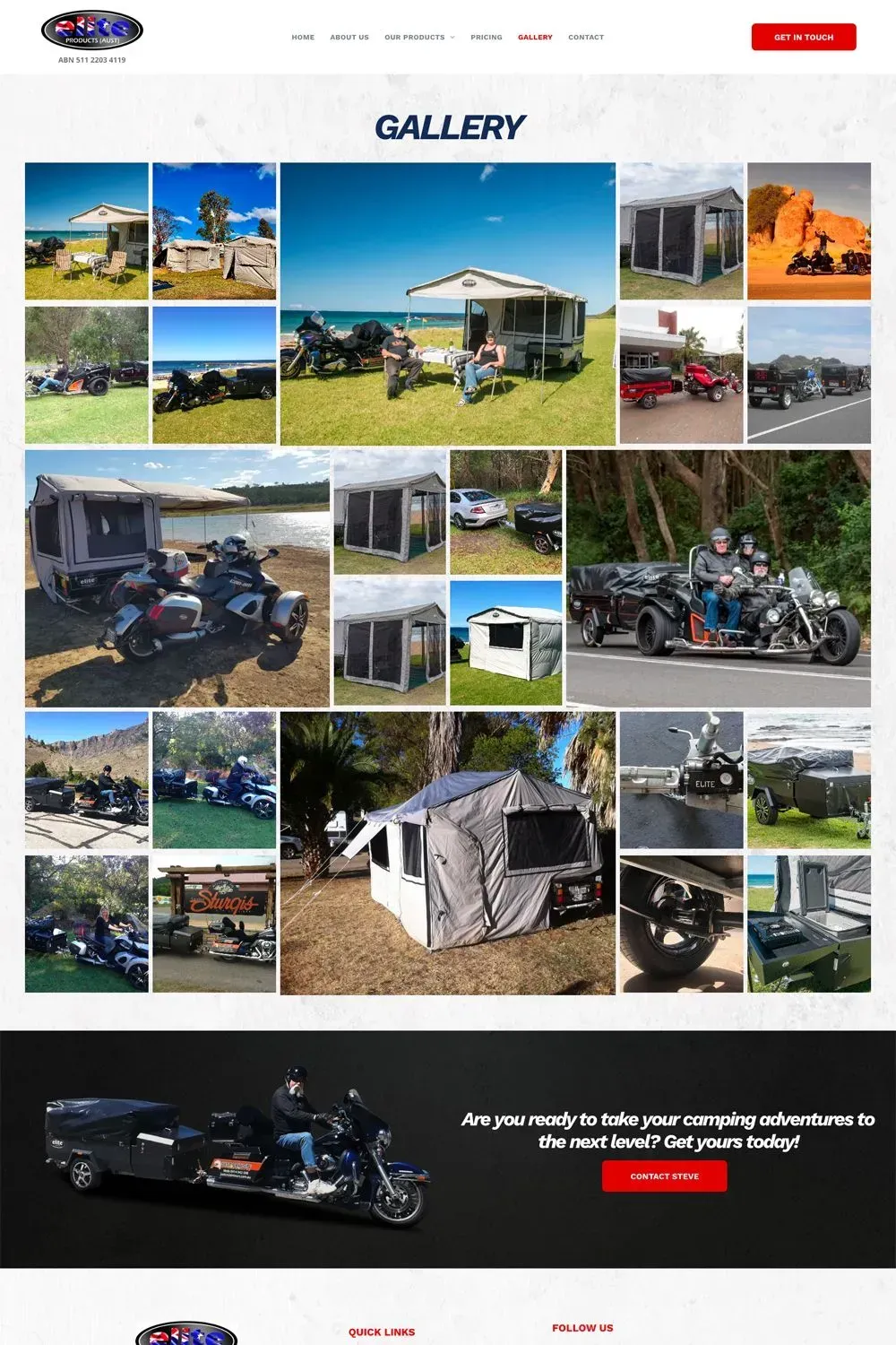 Elite Products gallery page preview