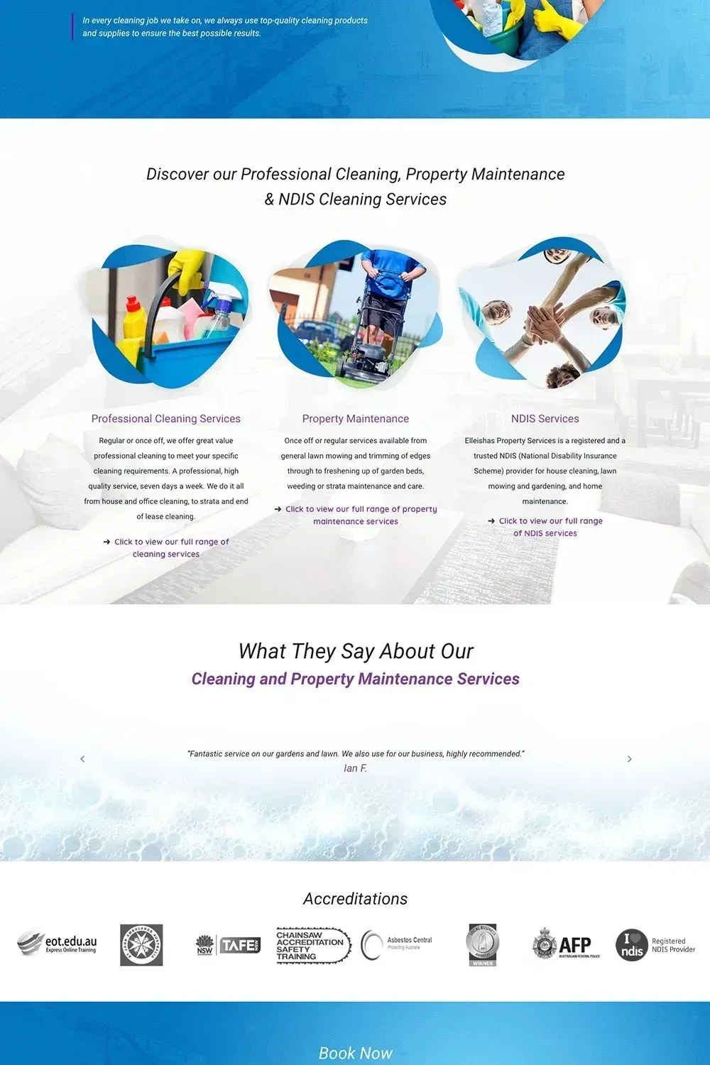 Elleisha's Property Services home page preview #2