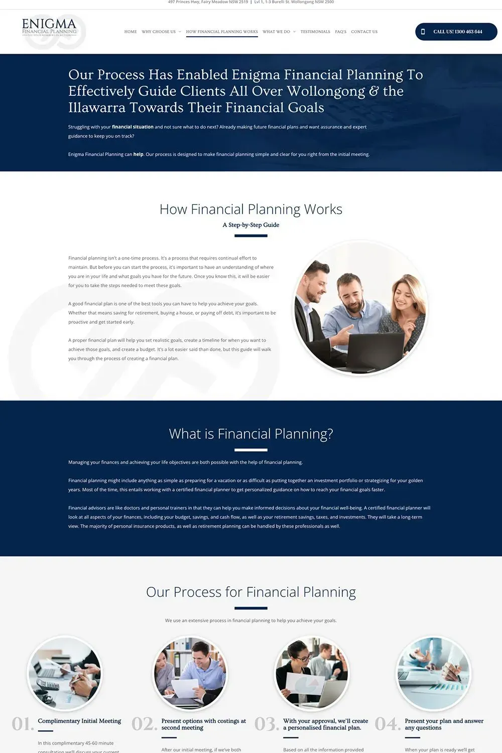 Enigma Financial Planning internal page preview