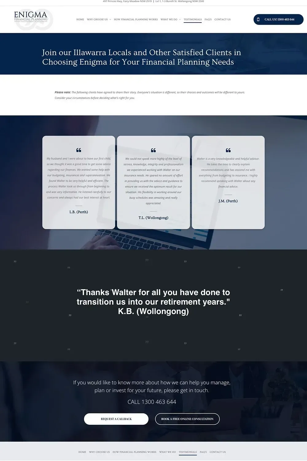 Enigma Financial Planning careers page preview