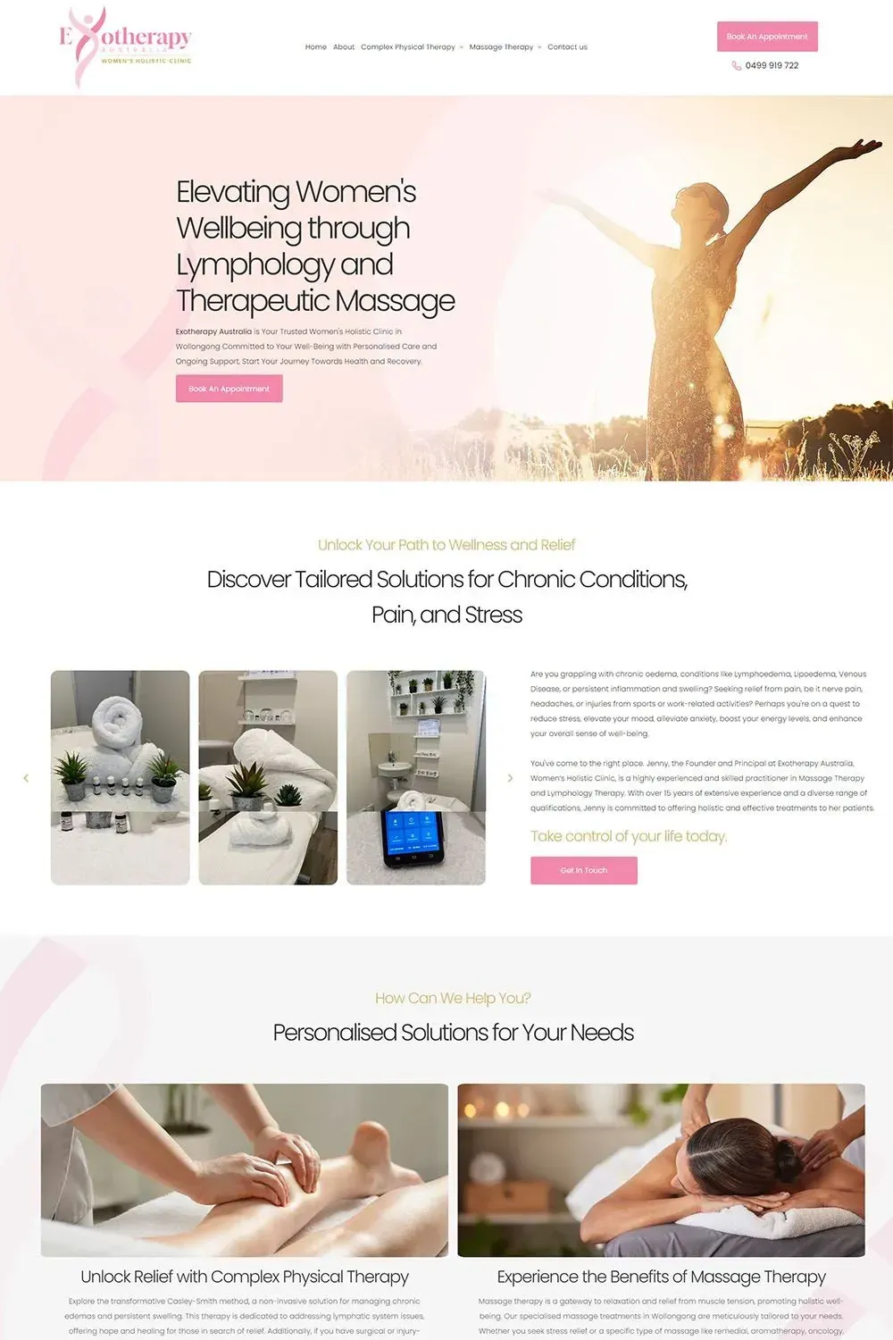 Exotherapy Australia home page preview
