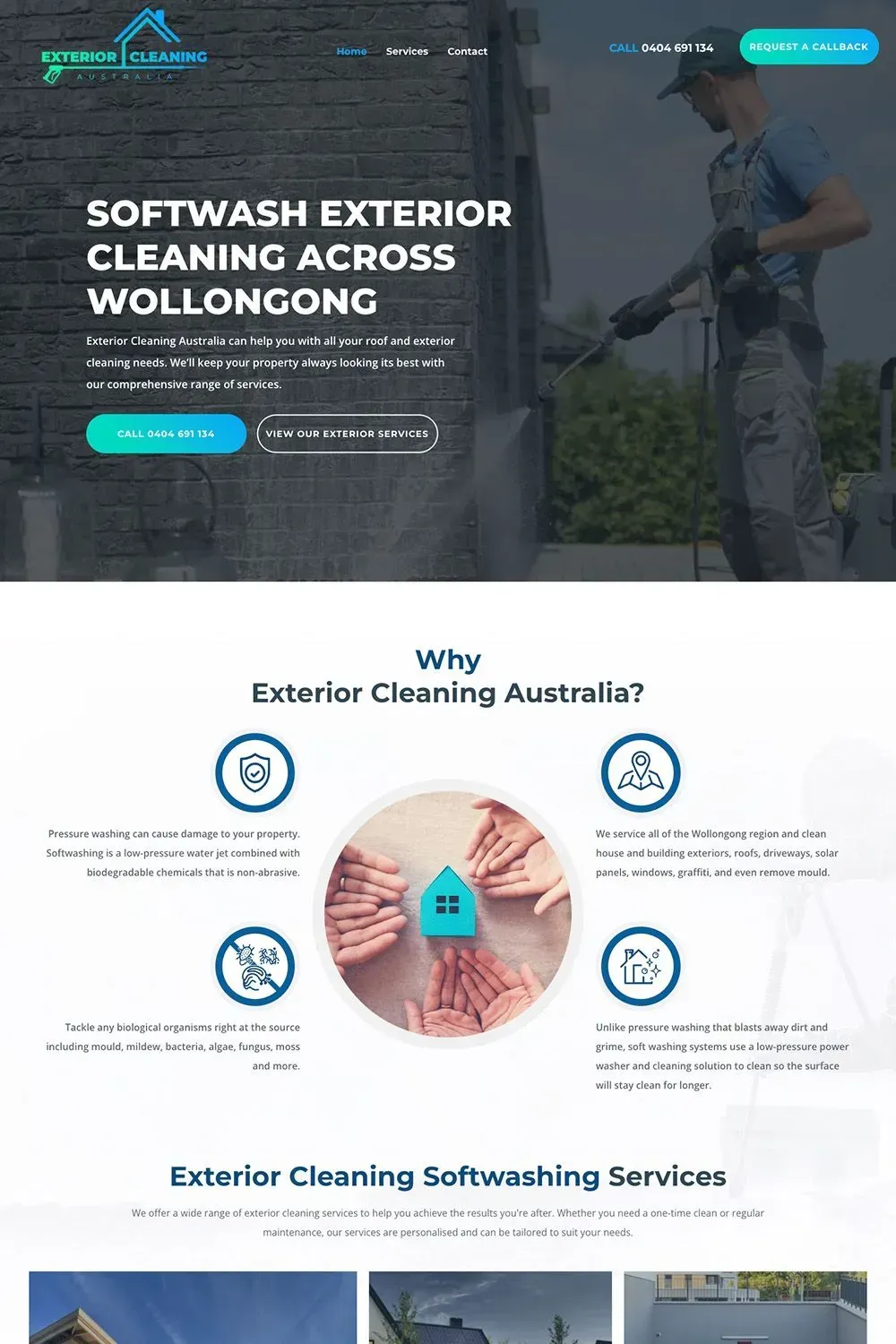 Exterior Cleaning Australia home page preview