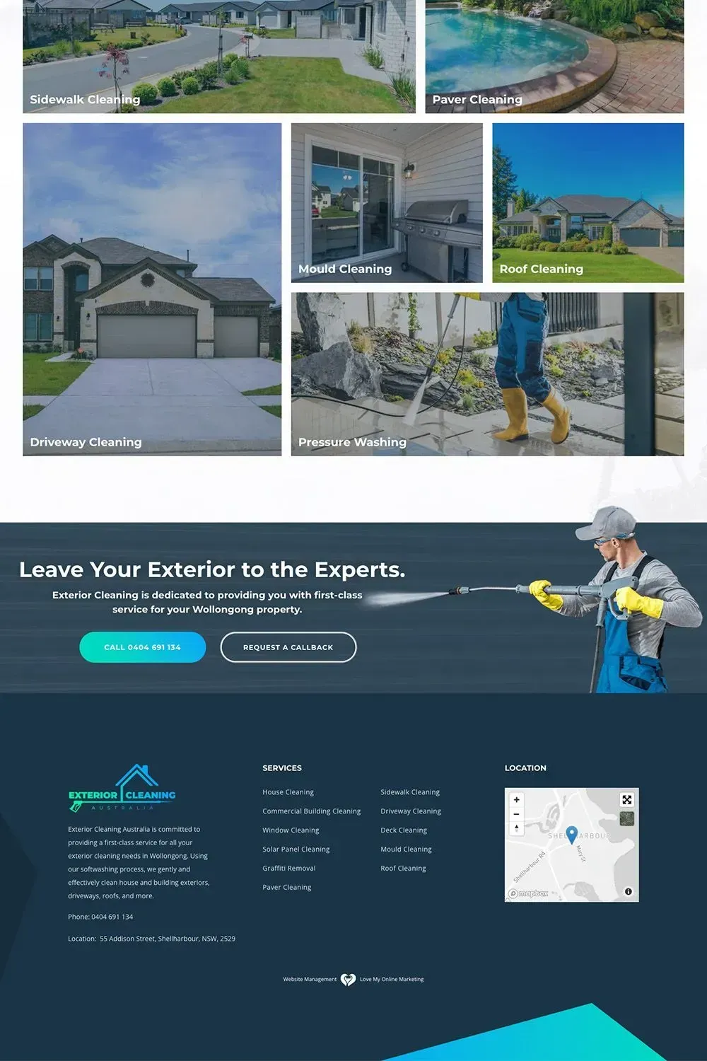 Exterior Cleaning Australia home page preview #3 (footer))