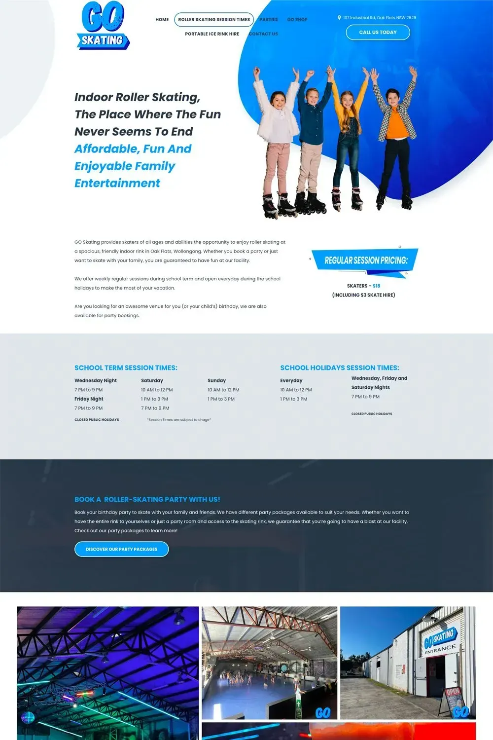 GO SKATING internal page preview