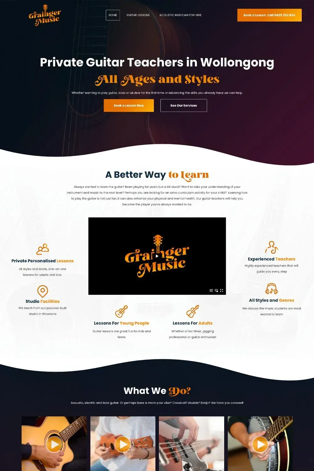 Grainger Music home page preview