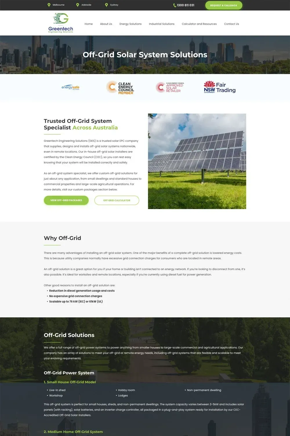 Greentech Engineering Solutions internal page website preview #2