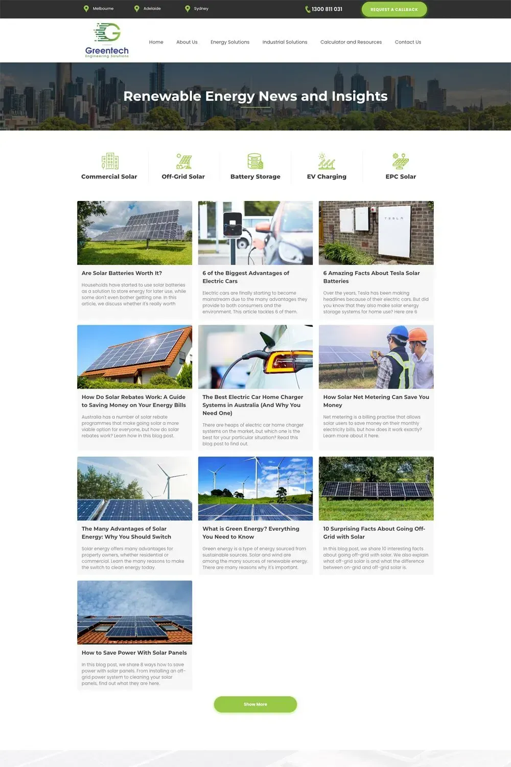 Greentech Engineering Solutions internal page website preview #4