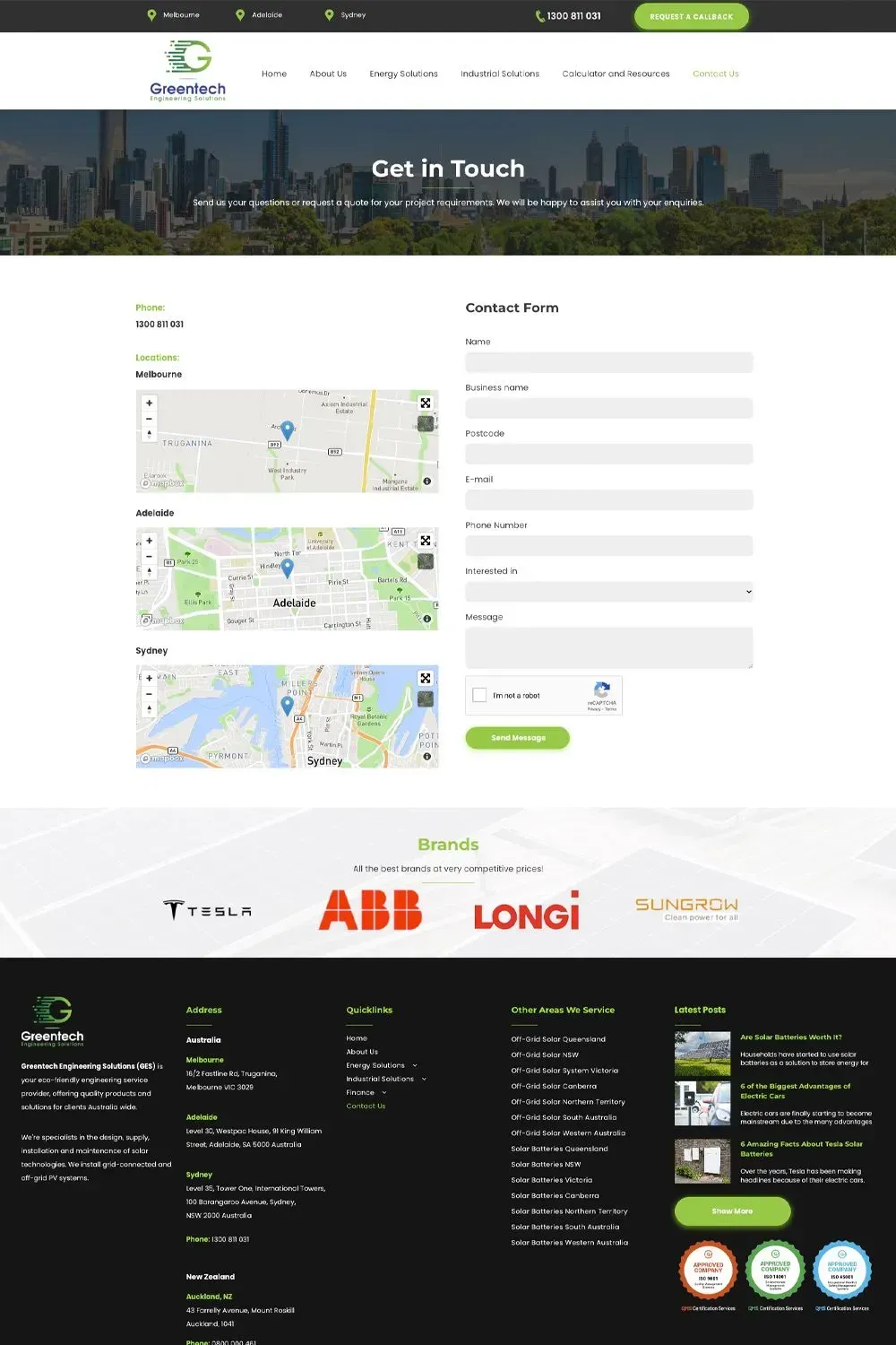 Greentech Engineering Solutions internal page website preview #5