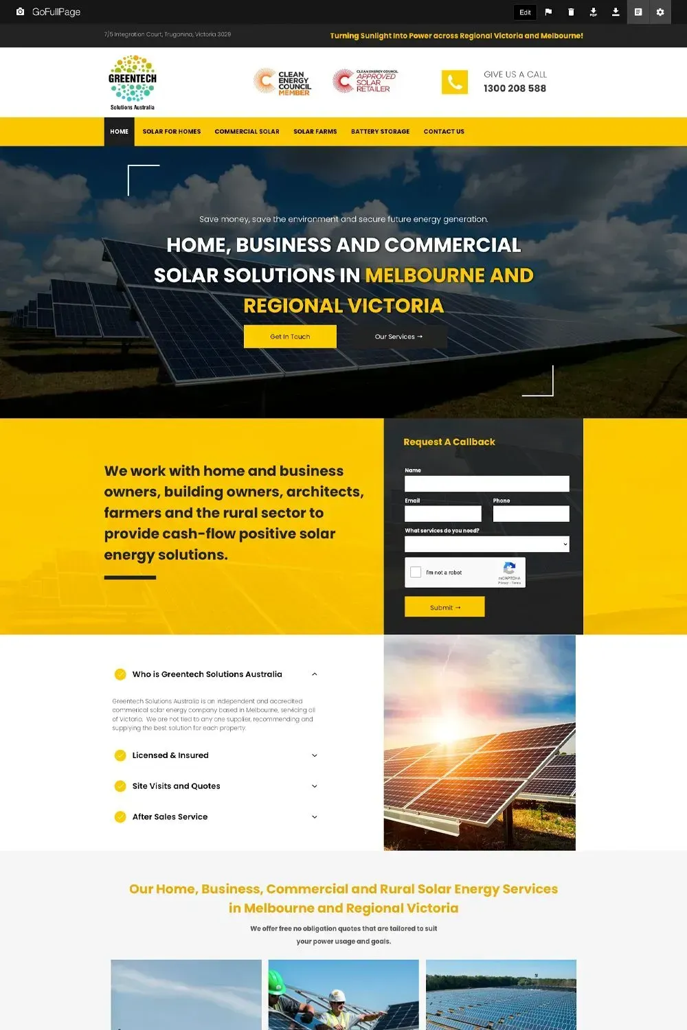 Greentech Solutions website preview - home page