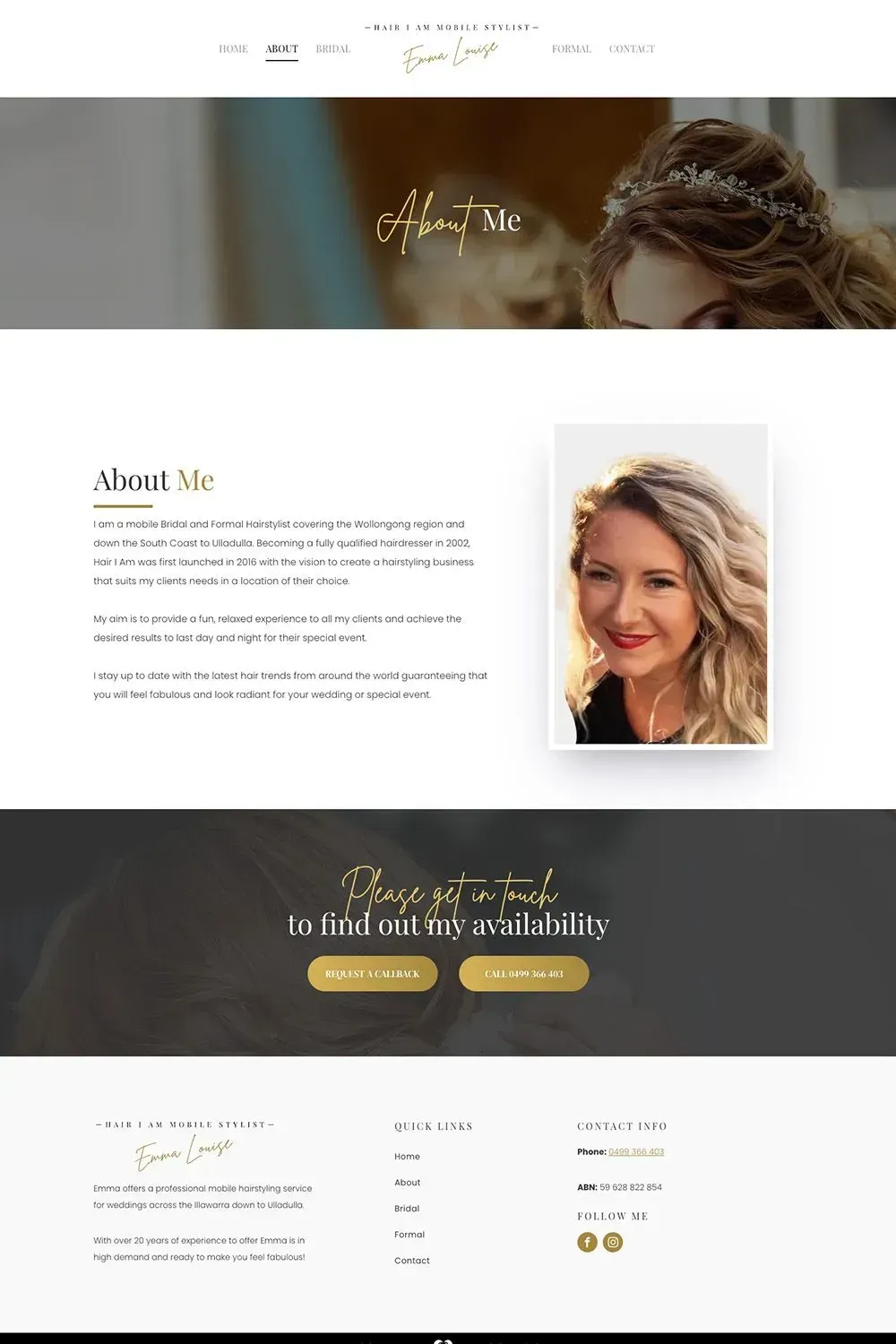 Hair I Am about us page preview