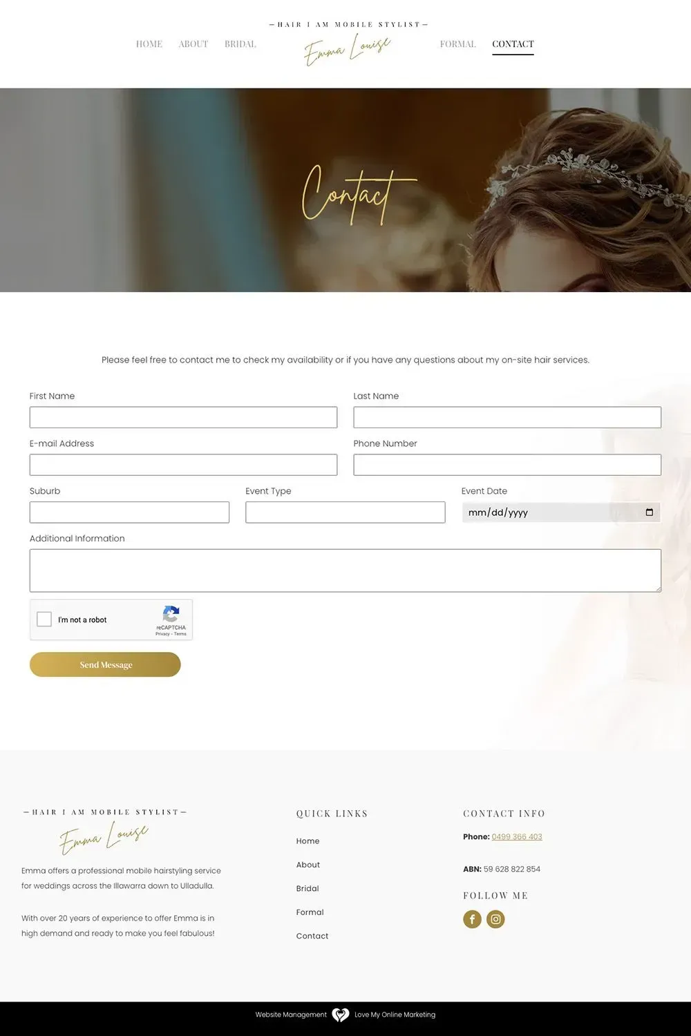 Hair I Am contact us page