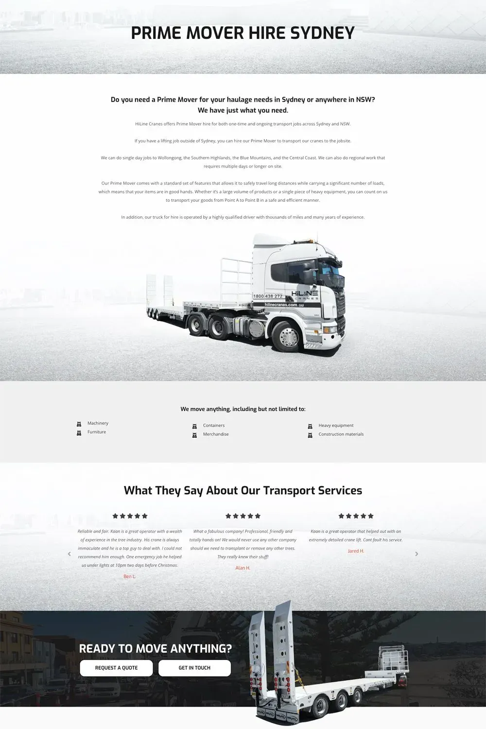 HiLine Cranes internal page preview #3