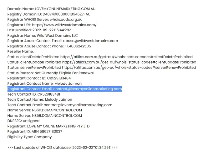 registrant contact email