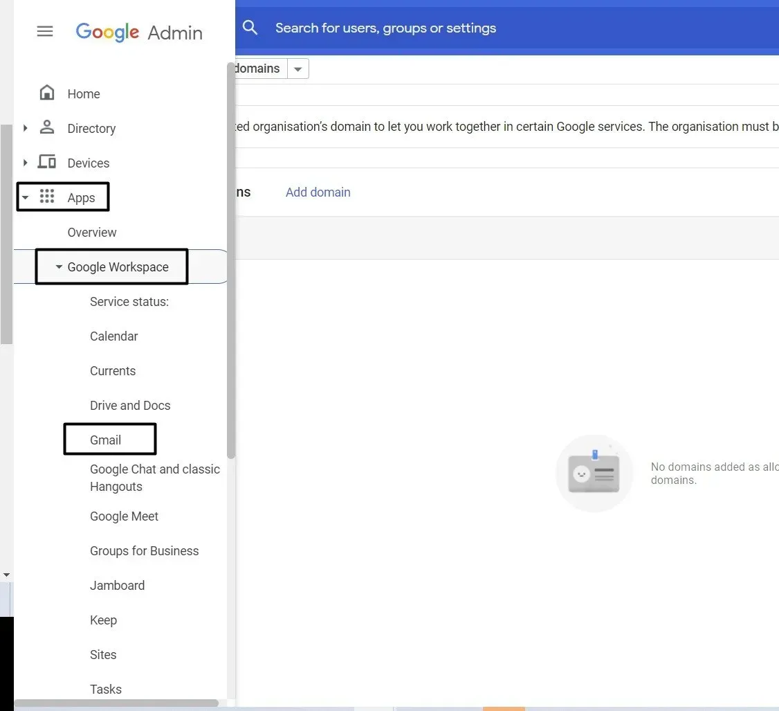 Apps, Google Workspace, and Gmail