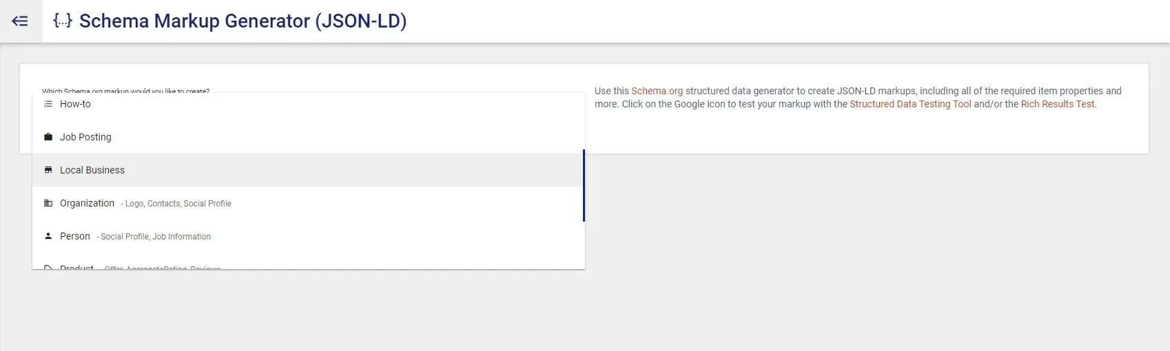 choosing a data type for local schema markup