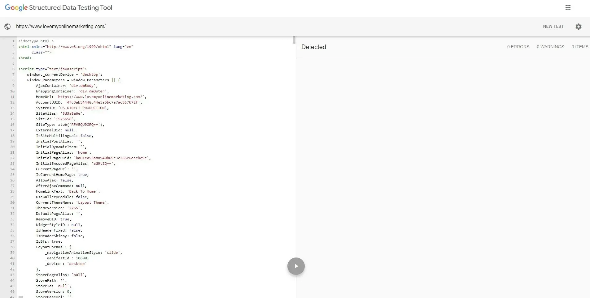 sample of a web page without a markup