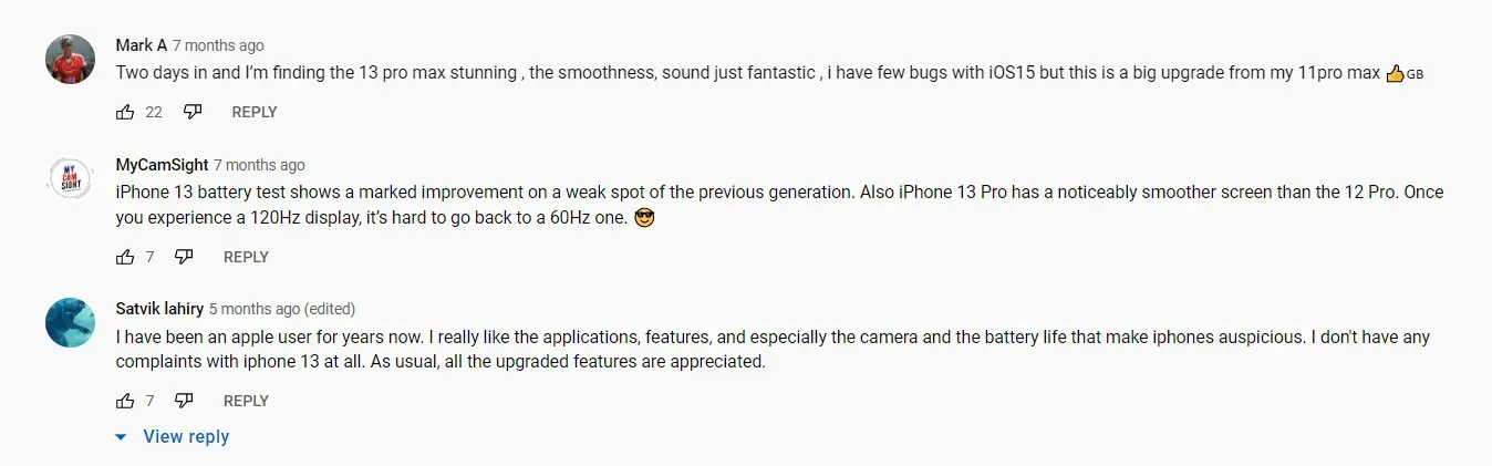 comments section on a YouTube video
