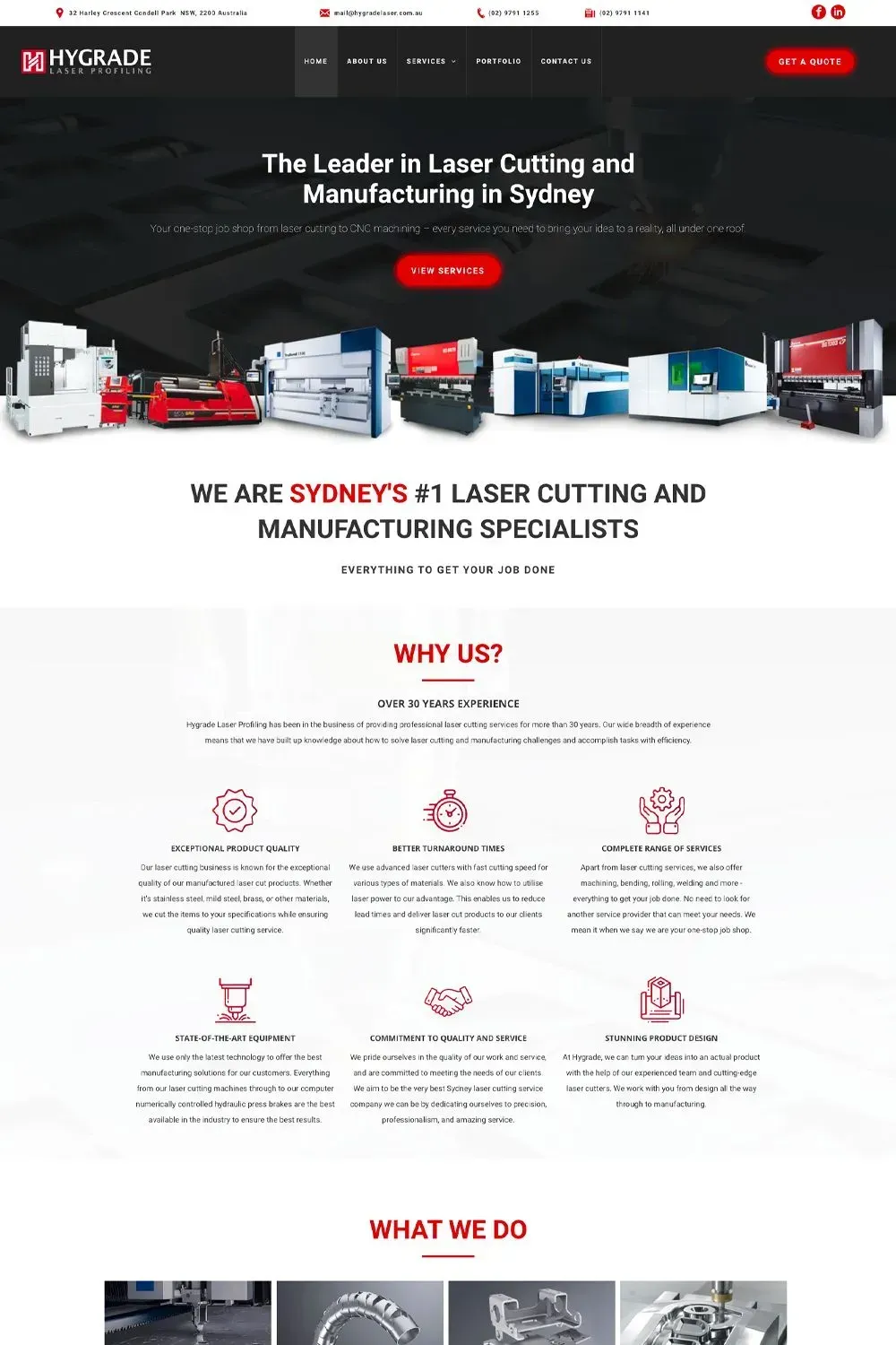 Hygrade Laser Profiling home page preview #1