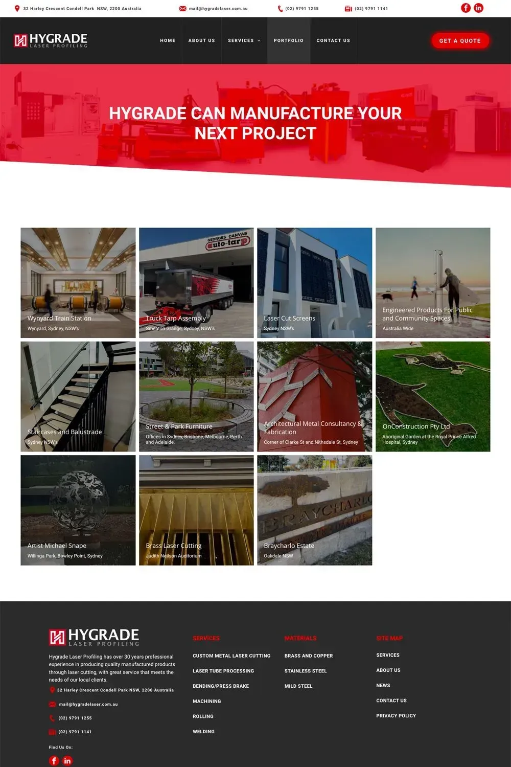 Hygrade Laser Profiling gallery page preview