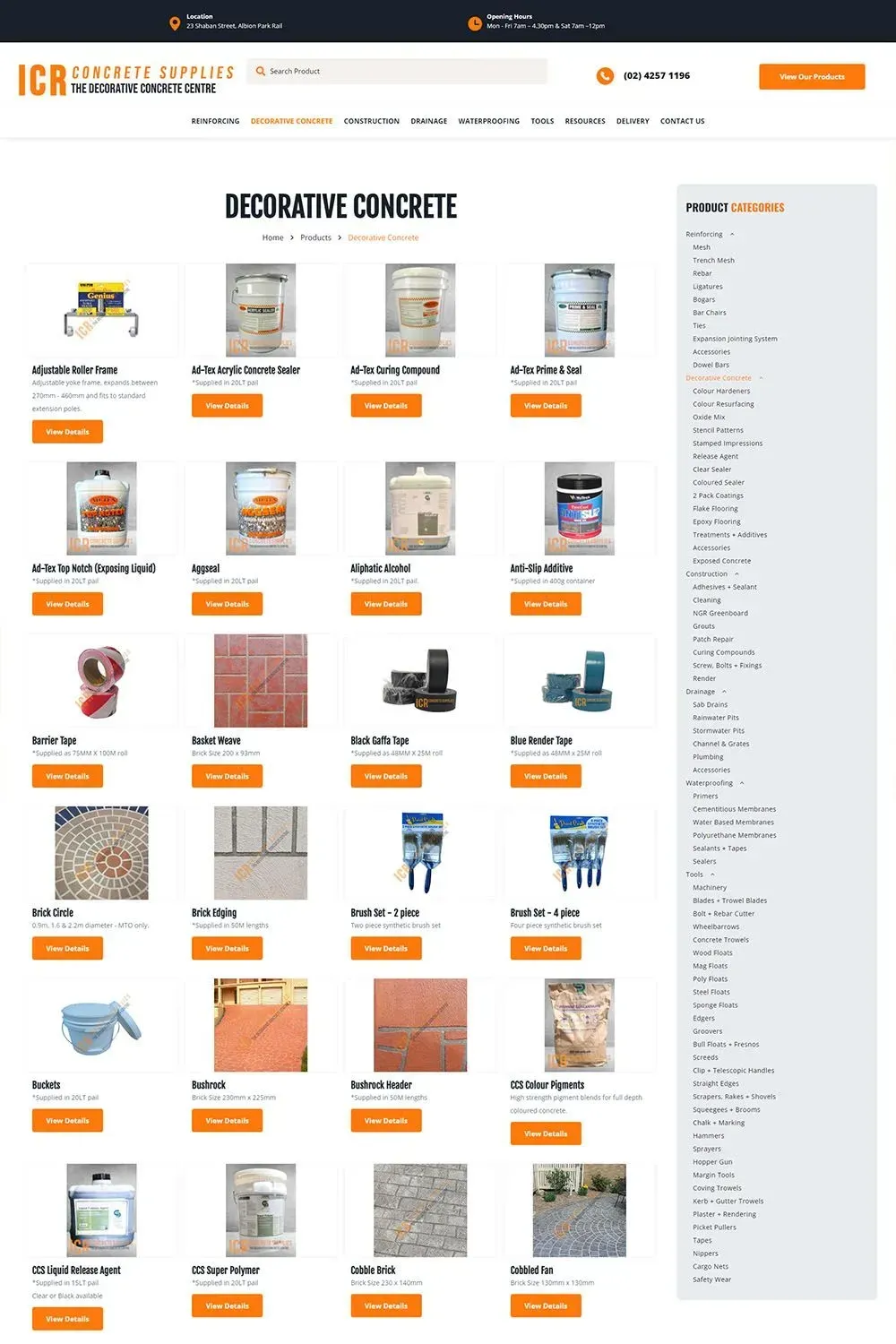 ICR Concrete Supplies internal page preview #1