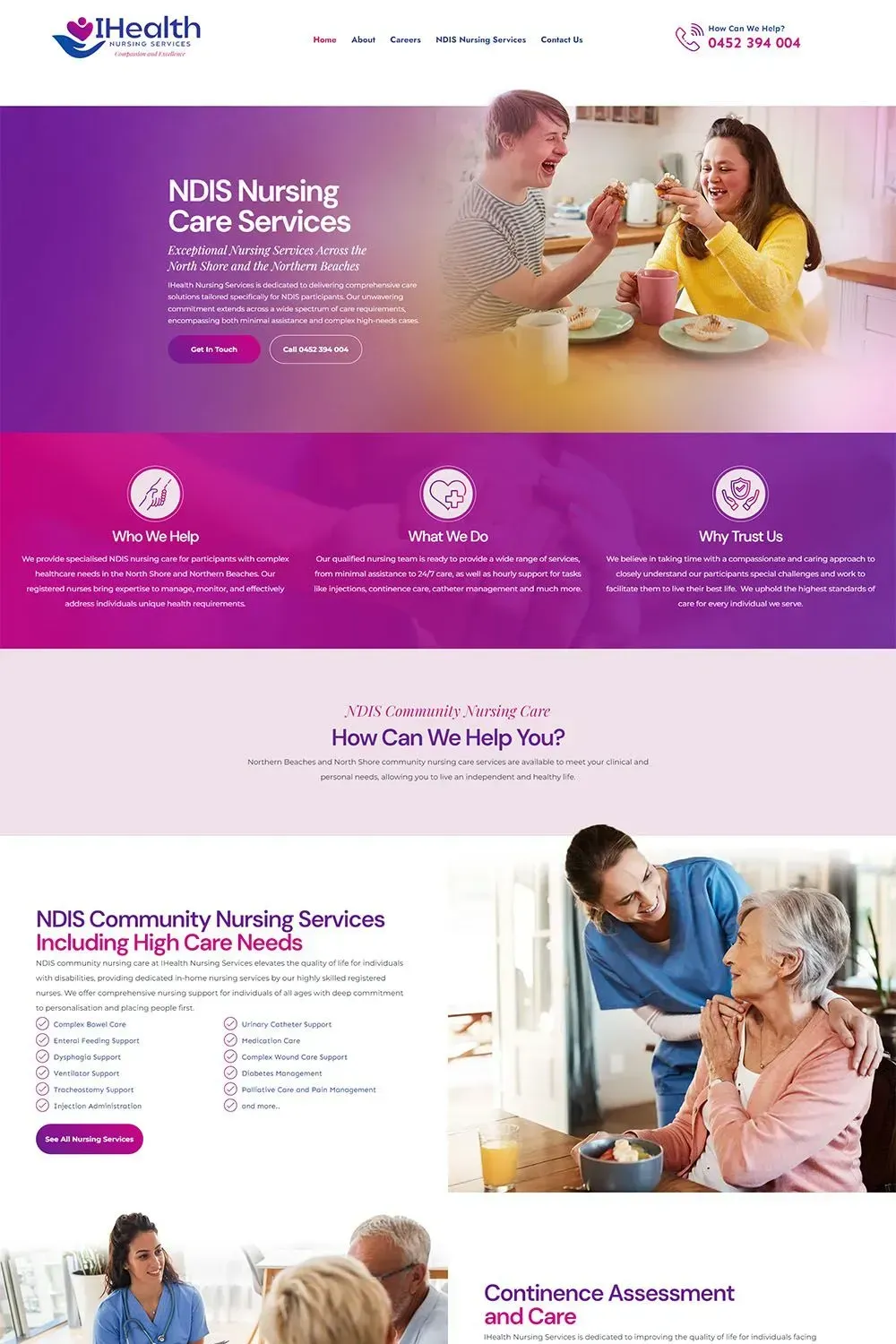 IHealth Nursing Services home page preview