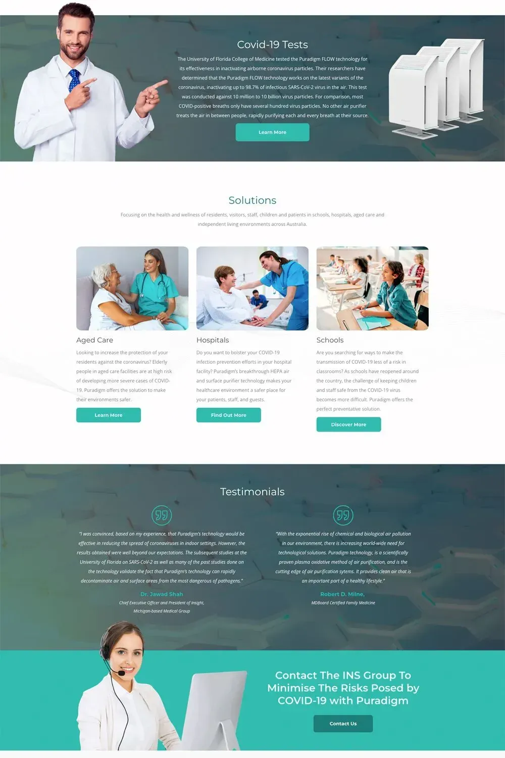 INS Air Purifiers home page preview #2