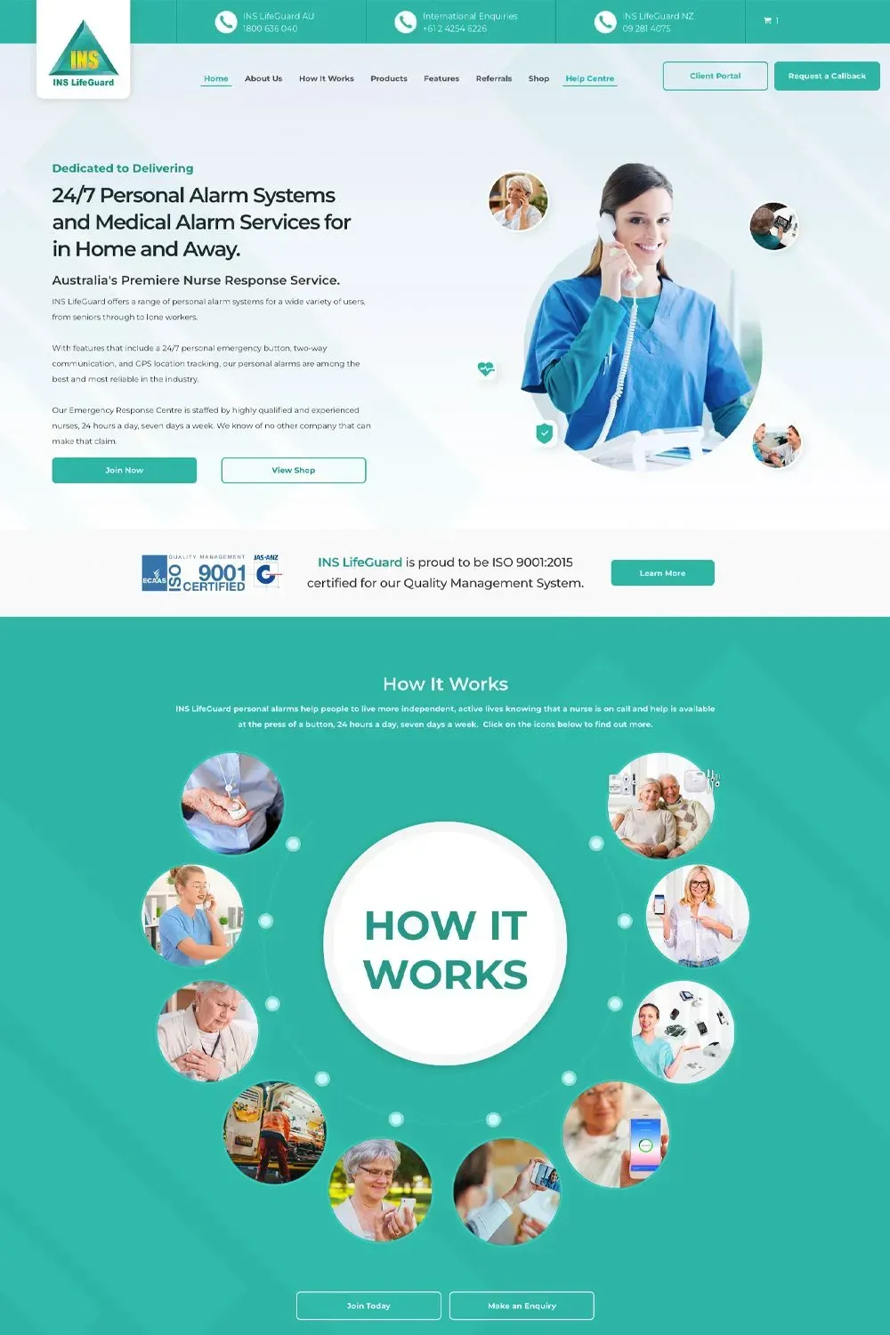 INS LifeGuard home page preview