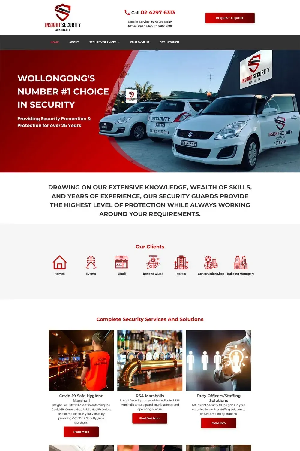 Insight Security home page preview