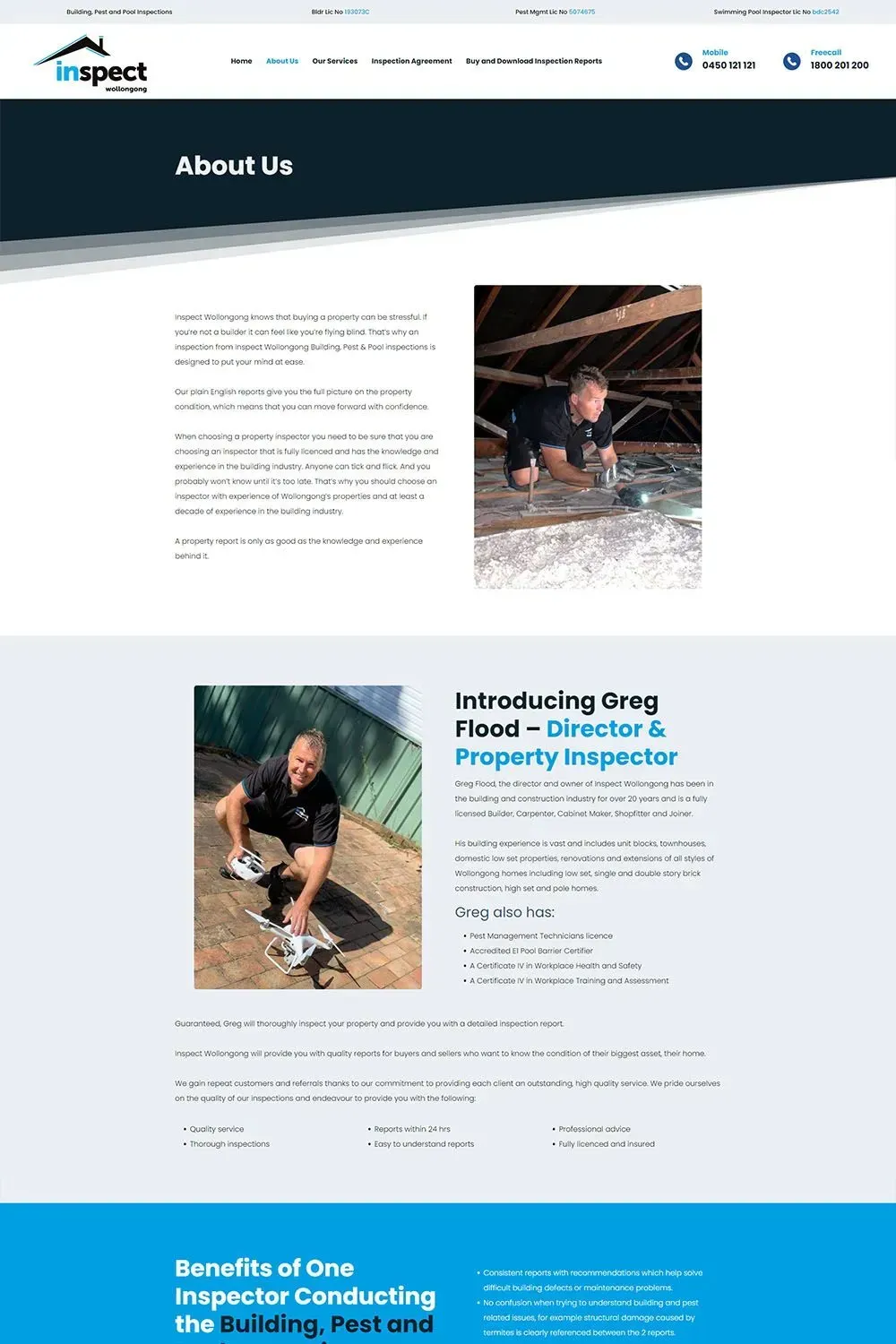 Inspect Wollongong about page preview
