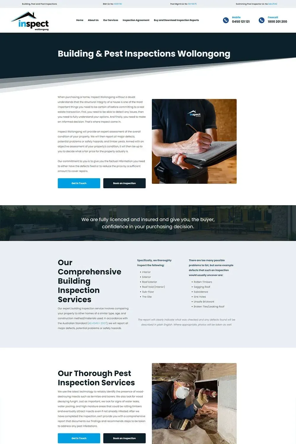 Inspect Wollongong internal page preview