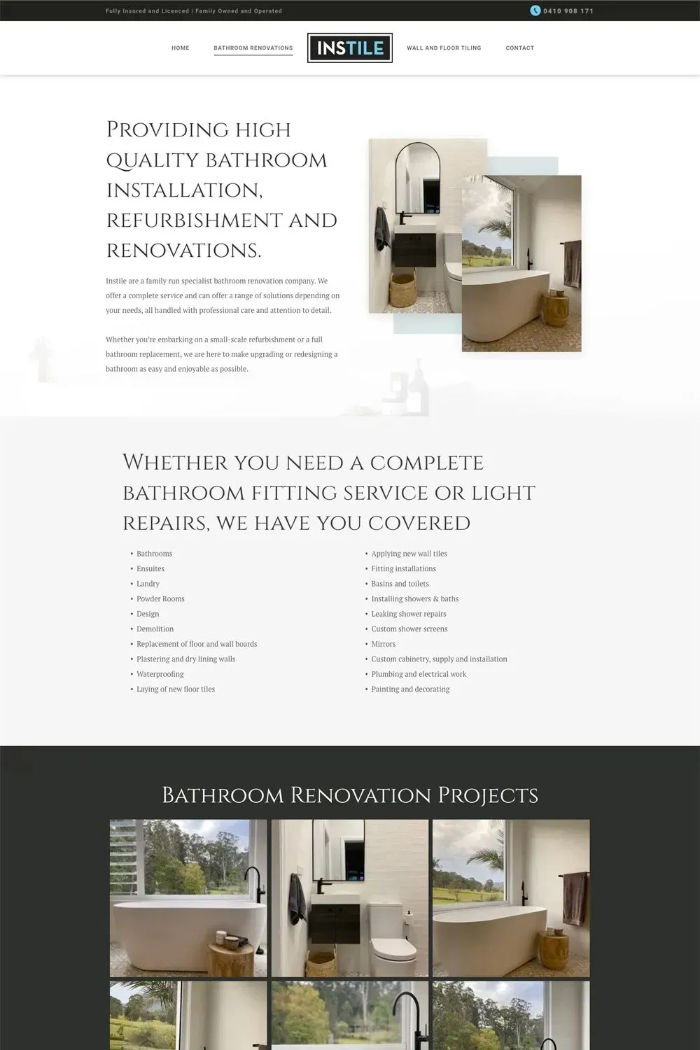 Instile Wollongong internal page preview