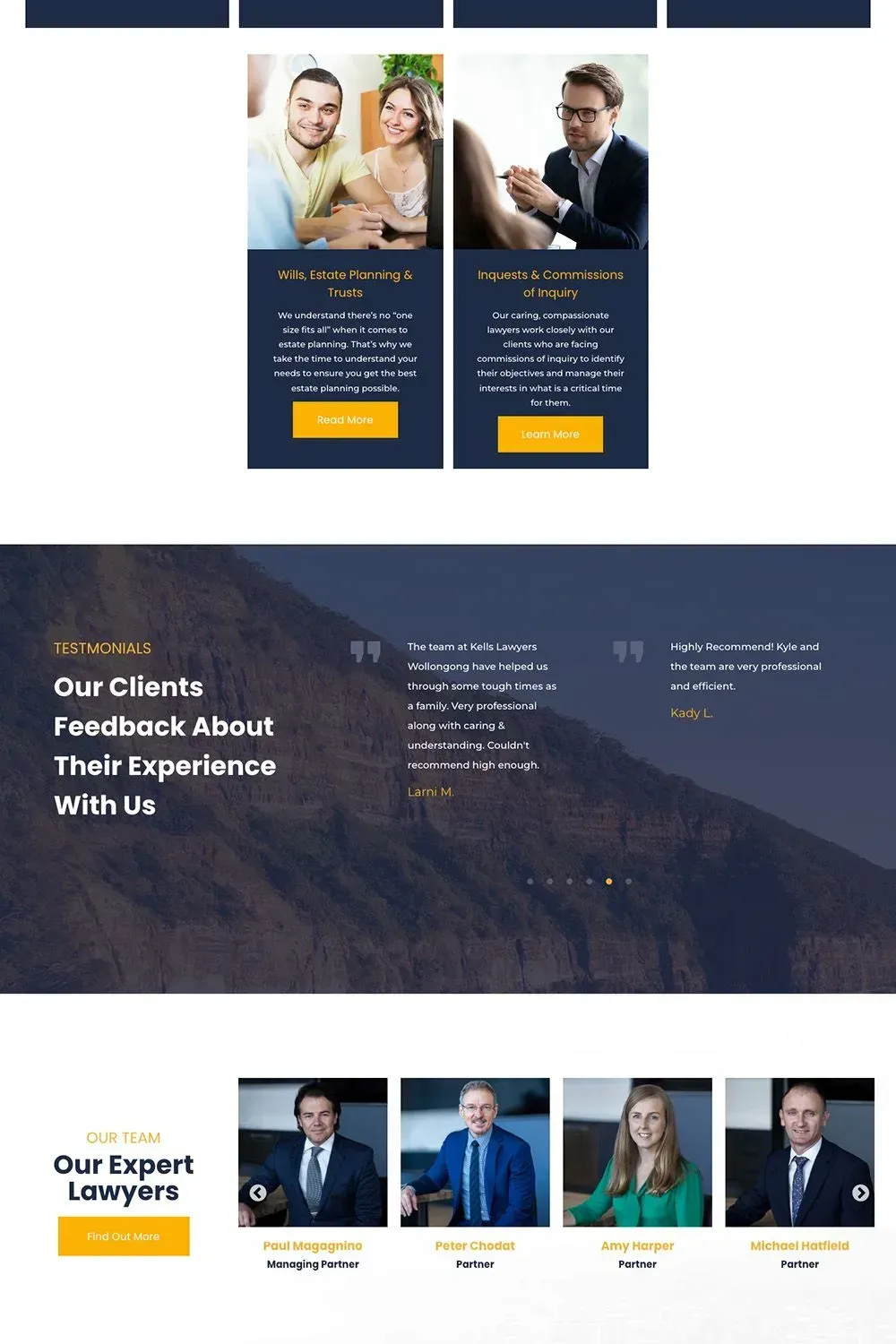 Kells the Lawyers home page preview #2