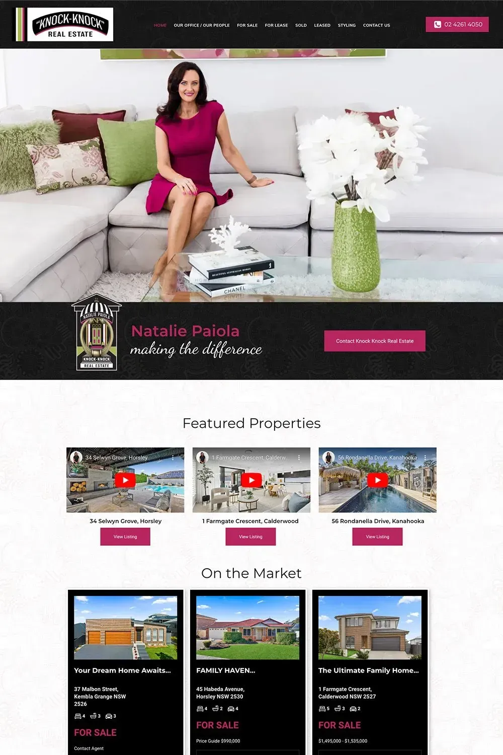 Knock Knock Real Estate home page preview