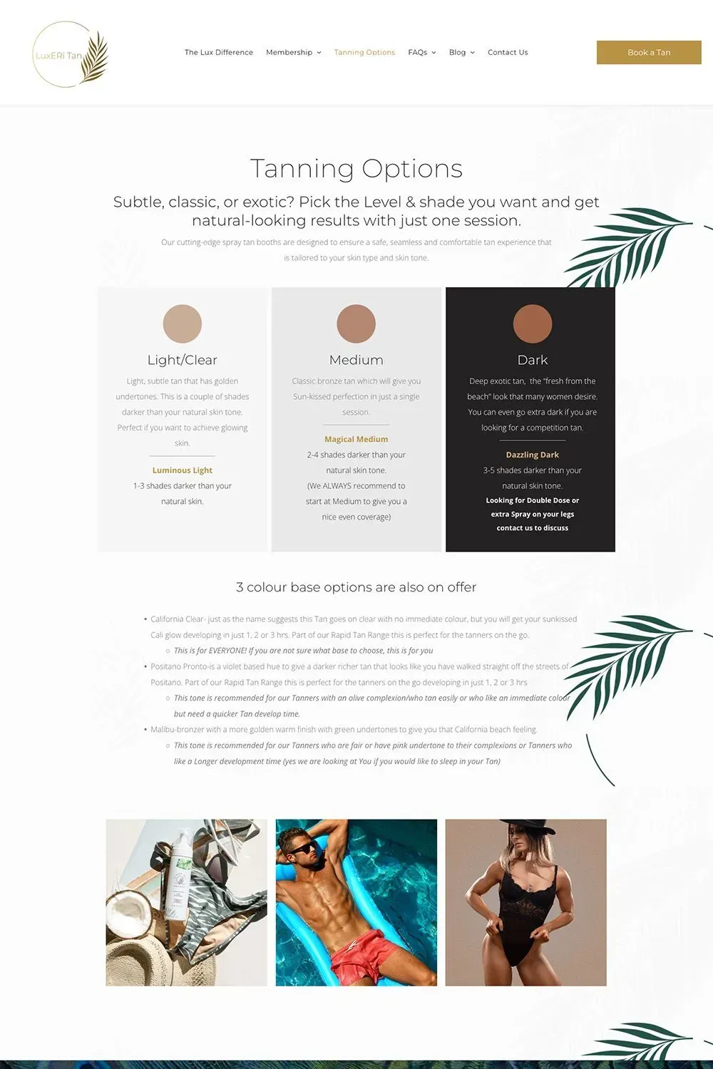 LuxERi Tan Salon home page preview #2