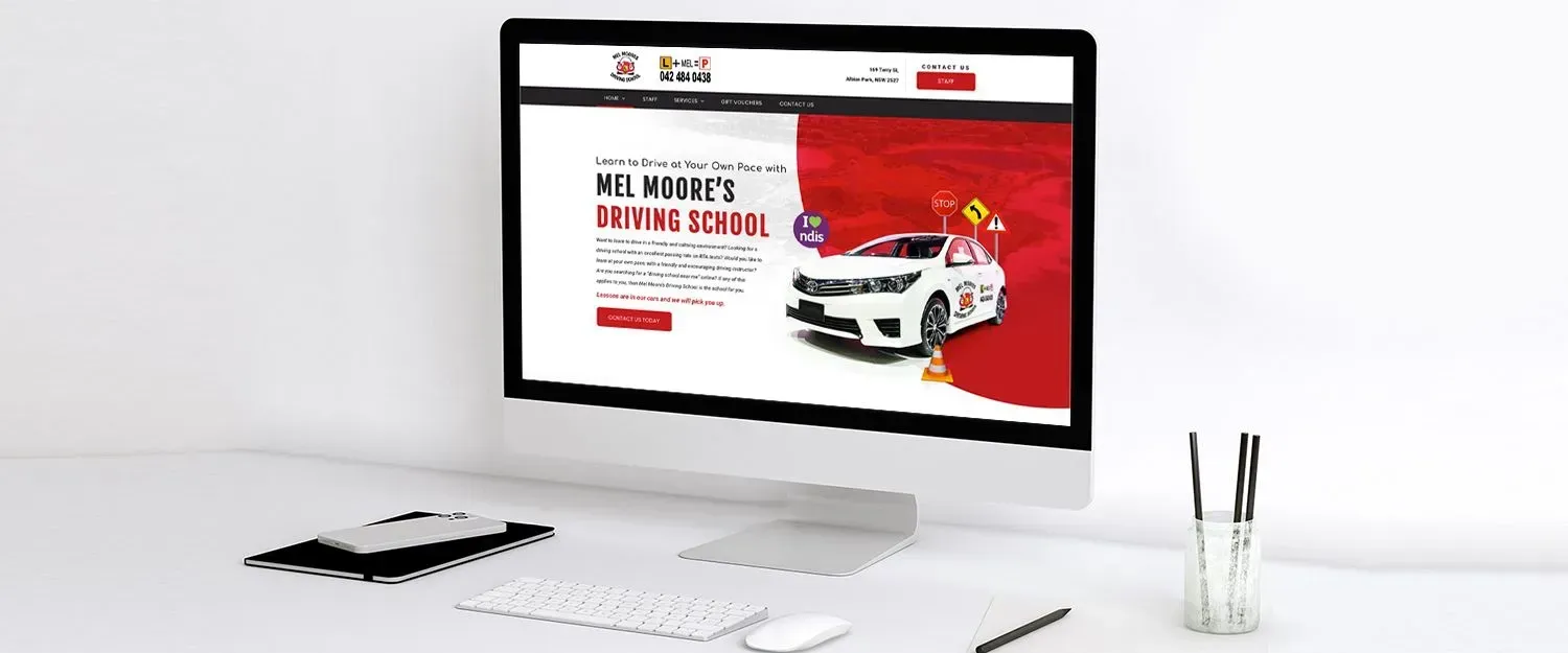 Mel Moore's Driving School website preview