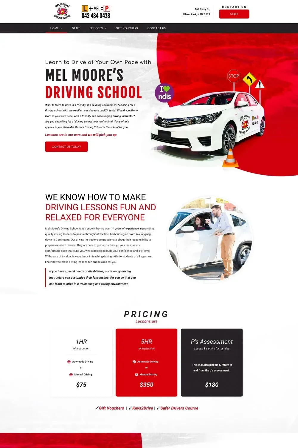 Mel Moore's Driving School home page preview #1