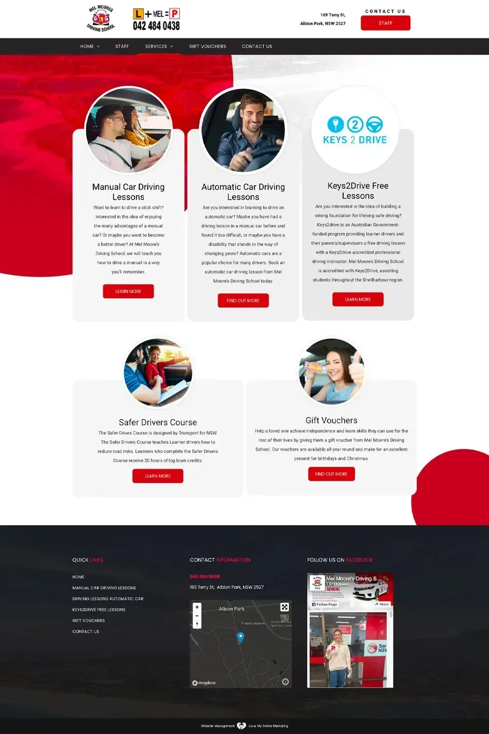 Mel Moore's Driving School internal page preview #1