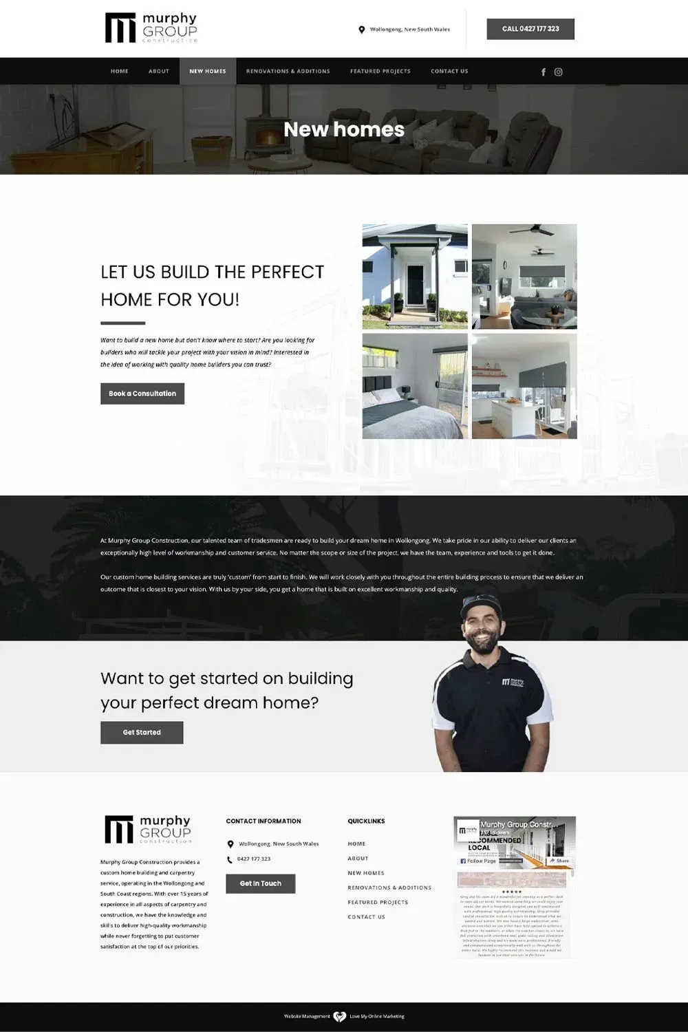 Murphy Group Construction internal page preview