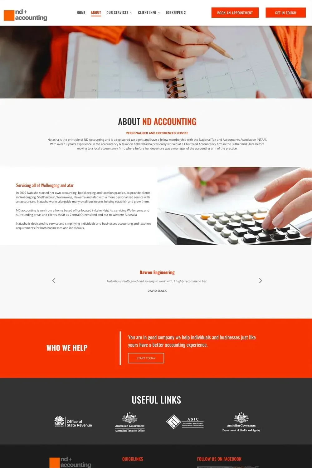 ND Accounting about us page preview