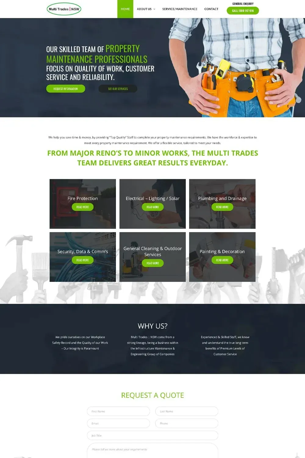 NSW Multi Trades home page preview