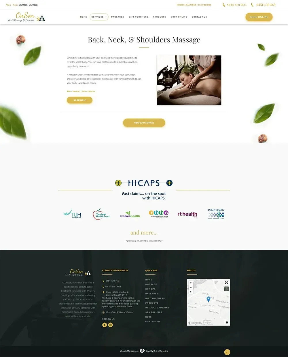 OnSon Thai Massage & Day Spa internal page preview #1